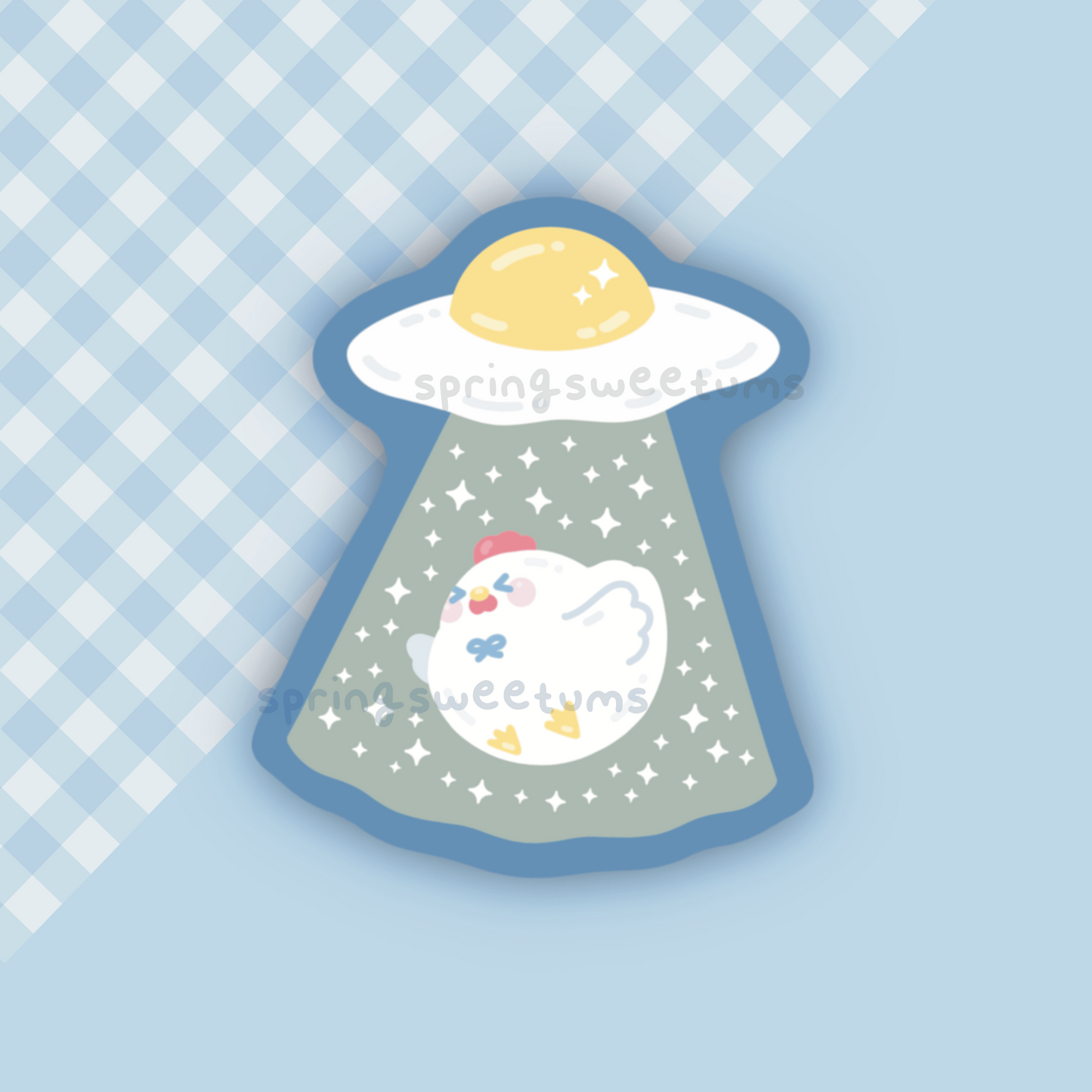 Egg UFO Chicken Vinyl Sticker (new version!)