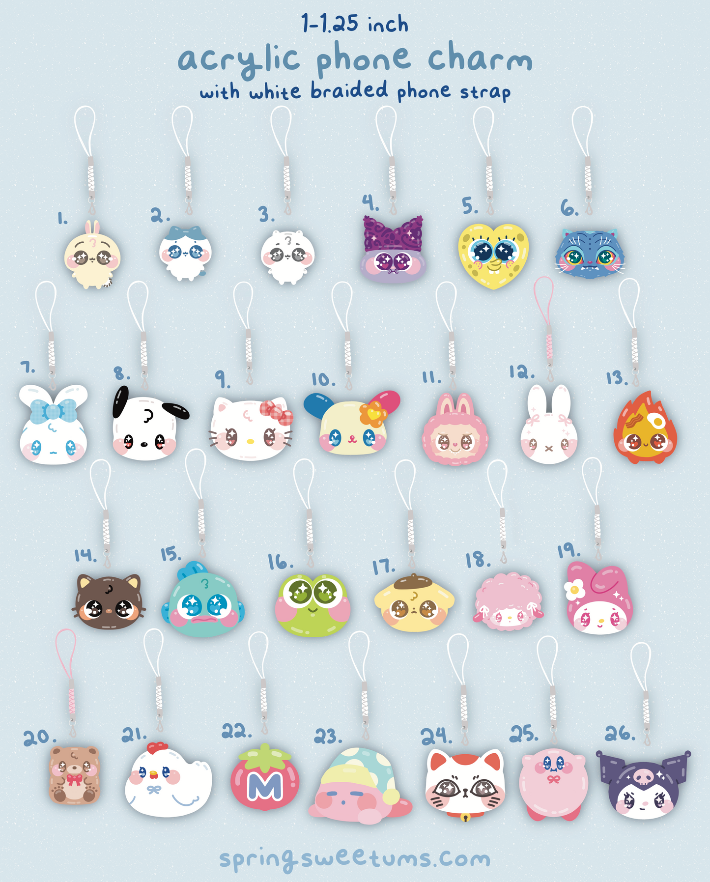 Kawaii Acrylic Phone Charm