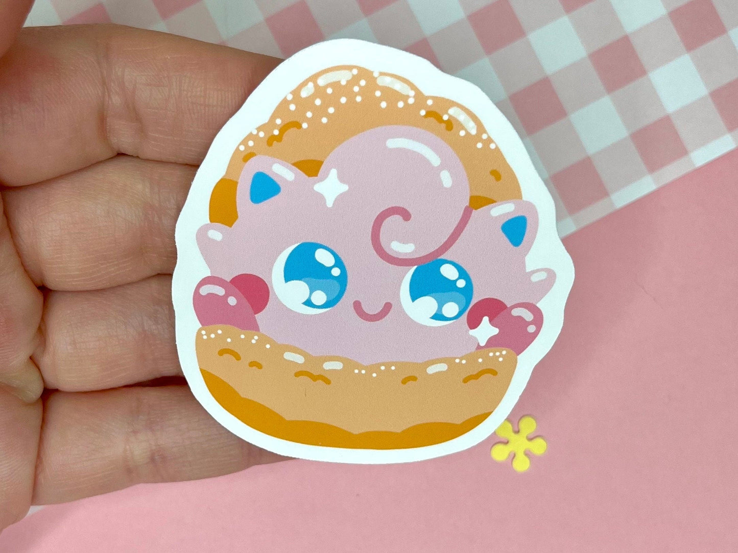 Jiggly Cream Puff Vinyl Sticker
