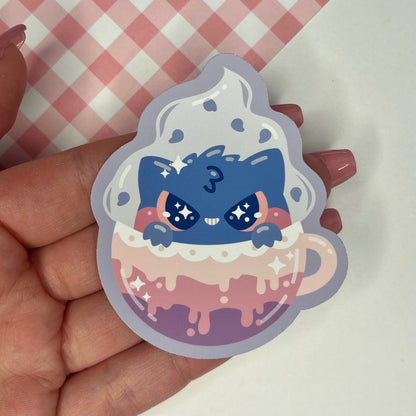 Ghost Type Pokeccino Vinyl Sticker