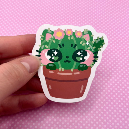 Cactus Cat Vinyl Sticker