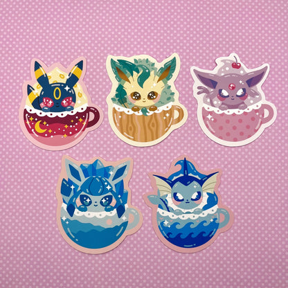 Grass Evolution Pokeccino Vinyl Sticker