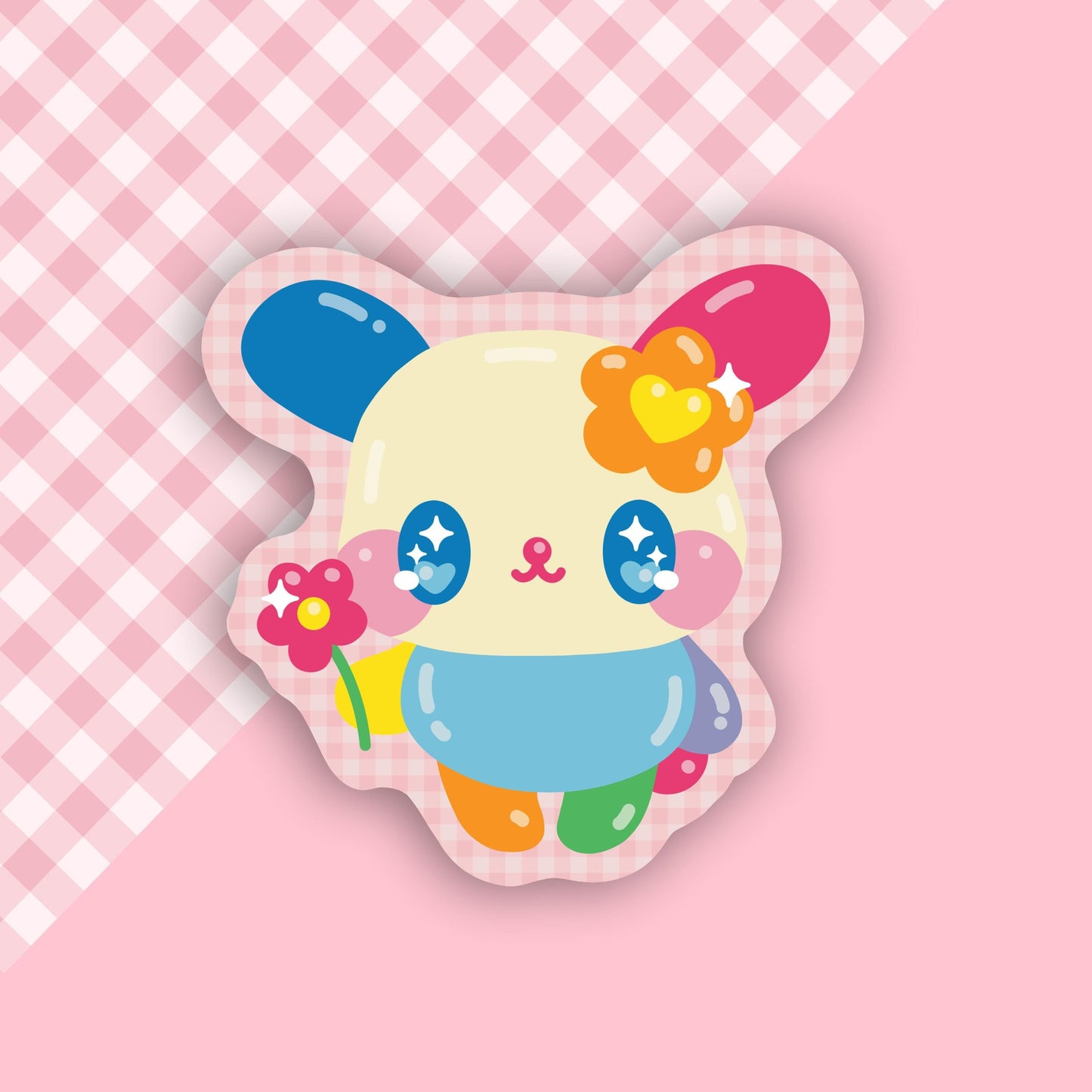 Flower Bunny Vinyl Sticker