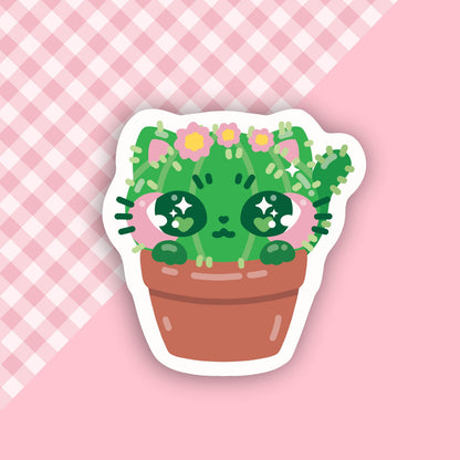 Cactus Cat Vinyl Sticker