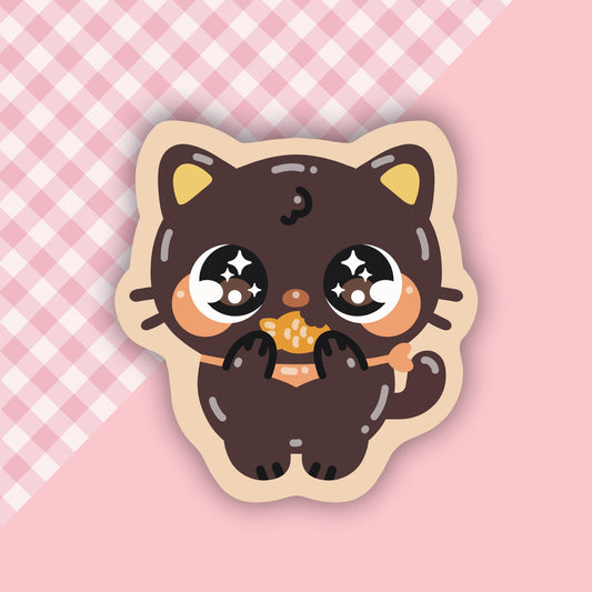 Chocolate Cat Vinyl Sticker l Kawaii Sticker